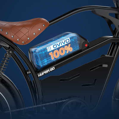OVIVO HYPER GO Bici Elettrica Pieghevole Fat Bike Doppia Batteria