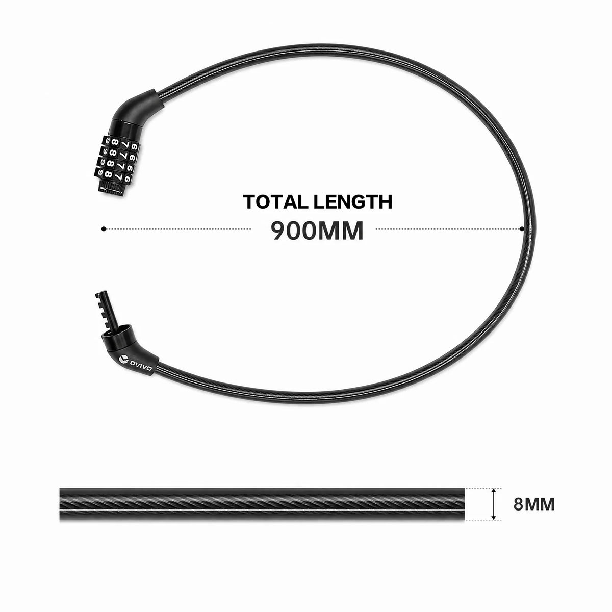Lucchetto a combinazione OVIVO 90cm e-bike